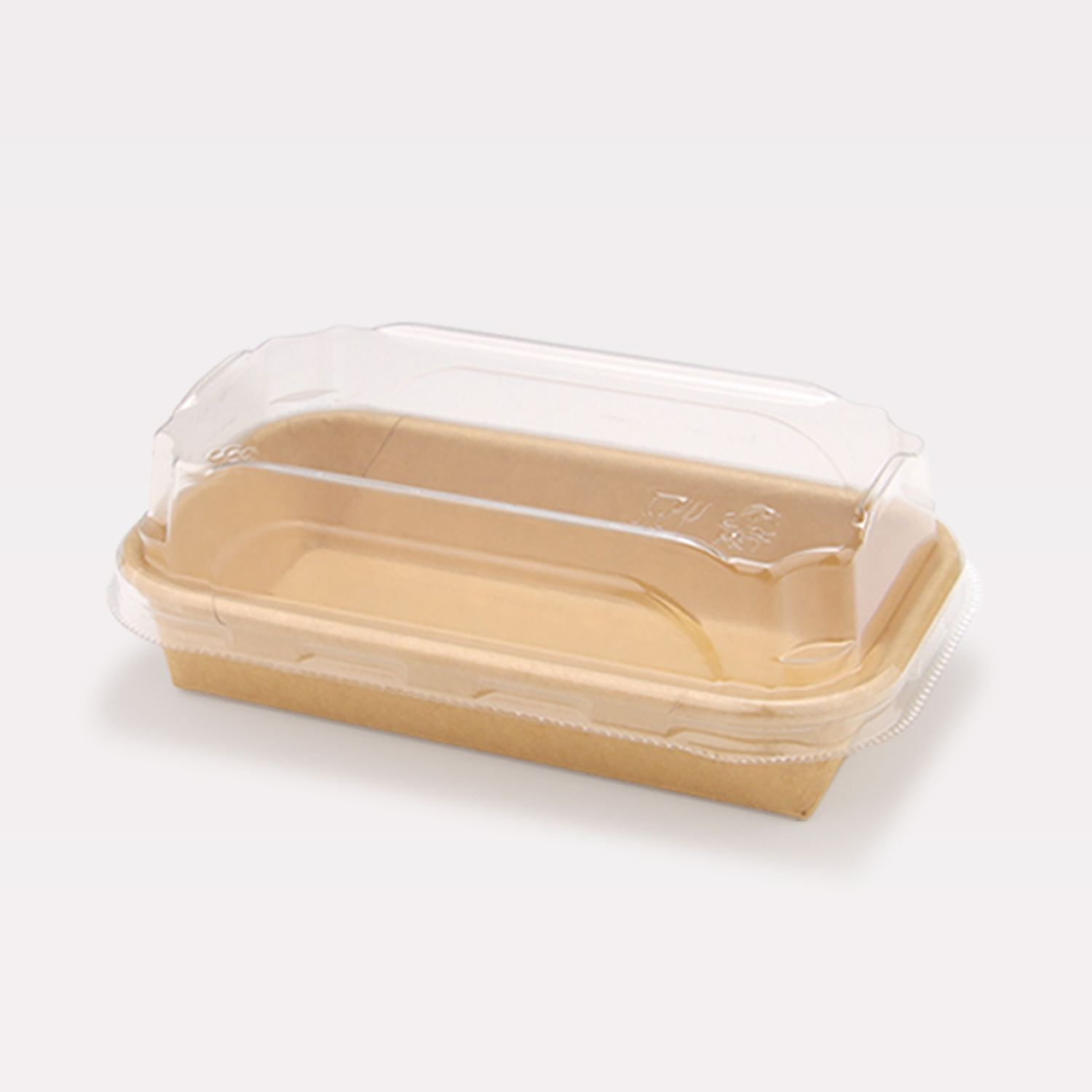 148*80*50mm Kraft Paper Sushi Box with PET Lid