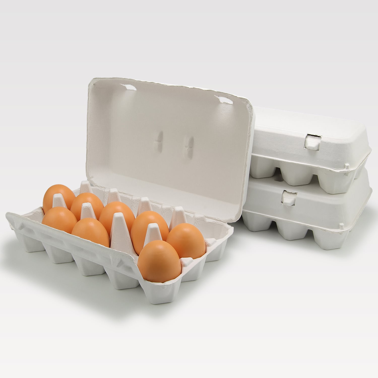 White 15 Cell Clam Shell Paper Pulp Egg Box Packaging Container