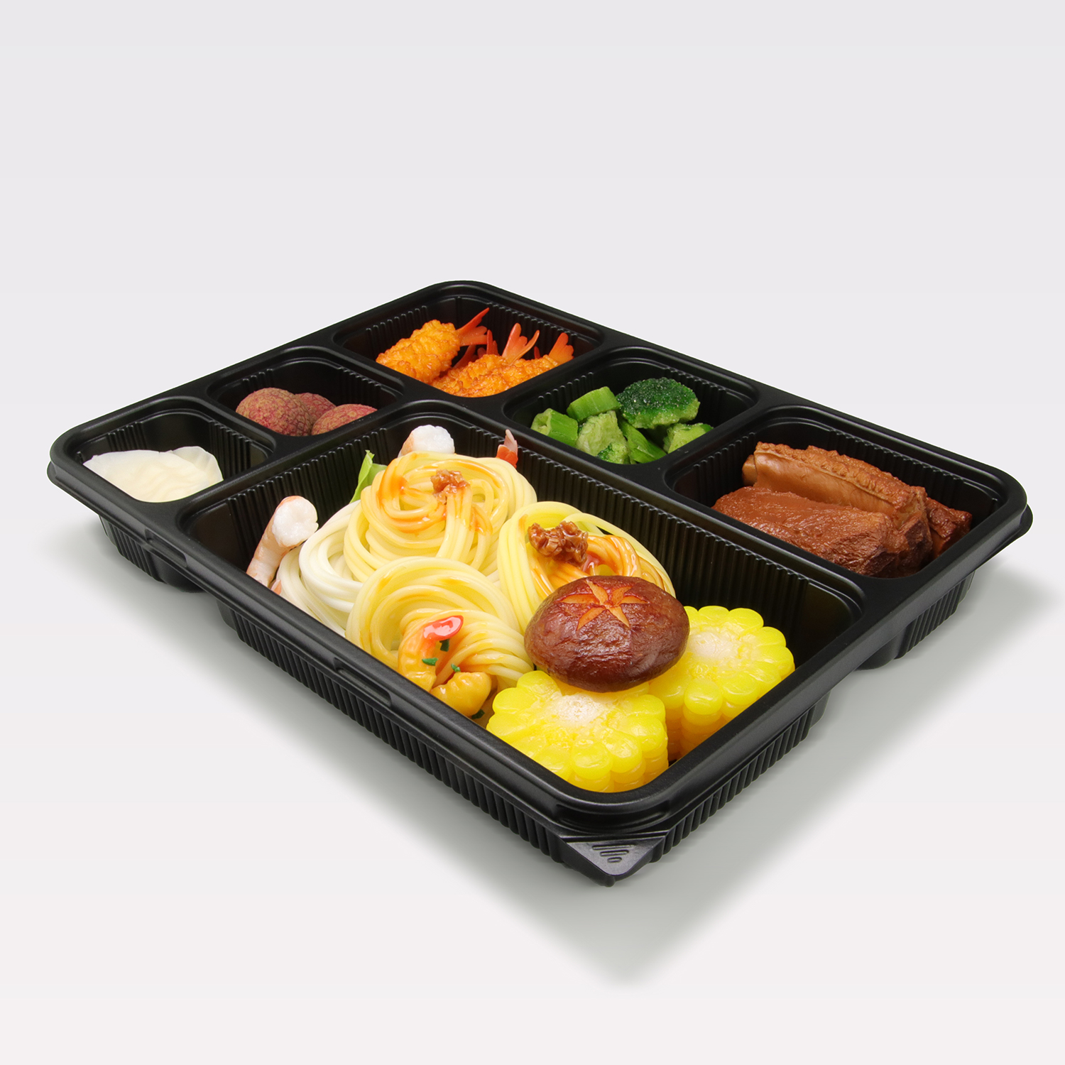 6 compartment blister PP lunch box with PP translucent lid