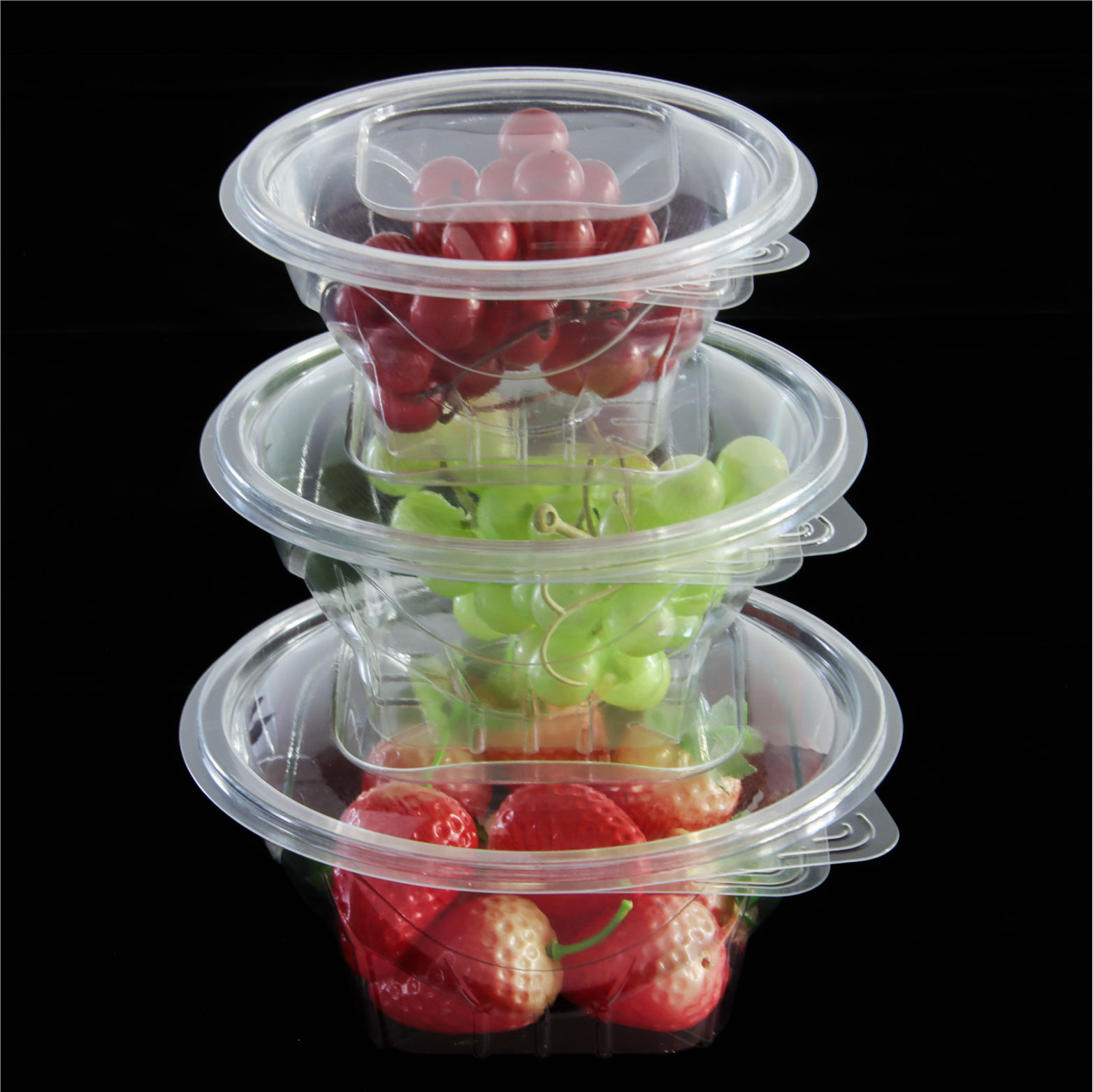 Custom Clam Shell PET Transparent Salad Bowl Food Packaging