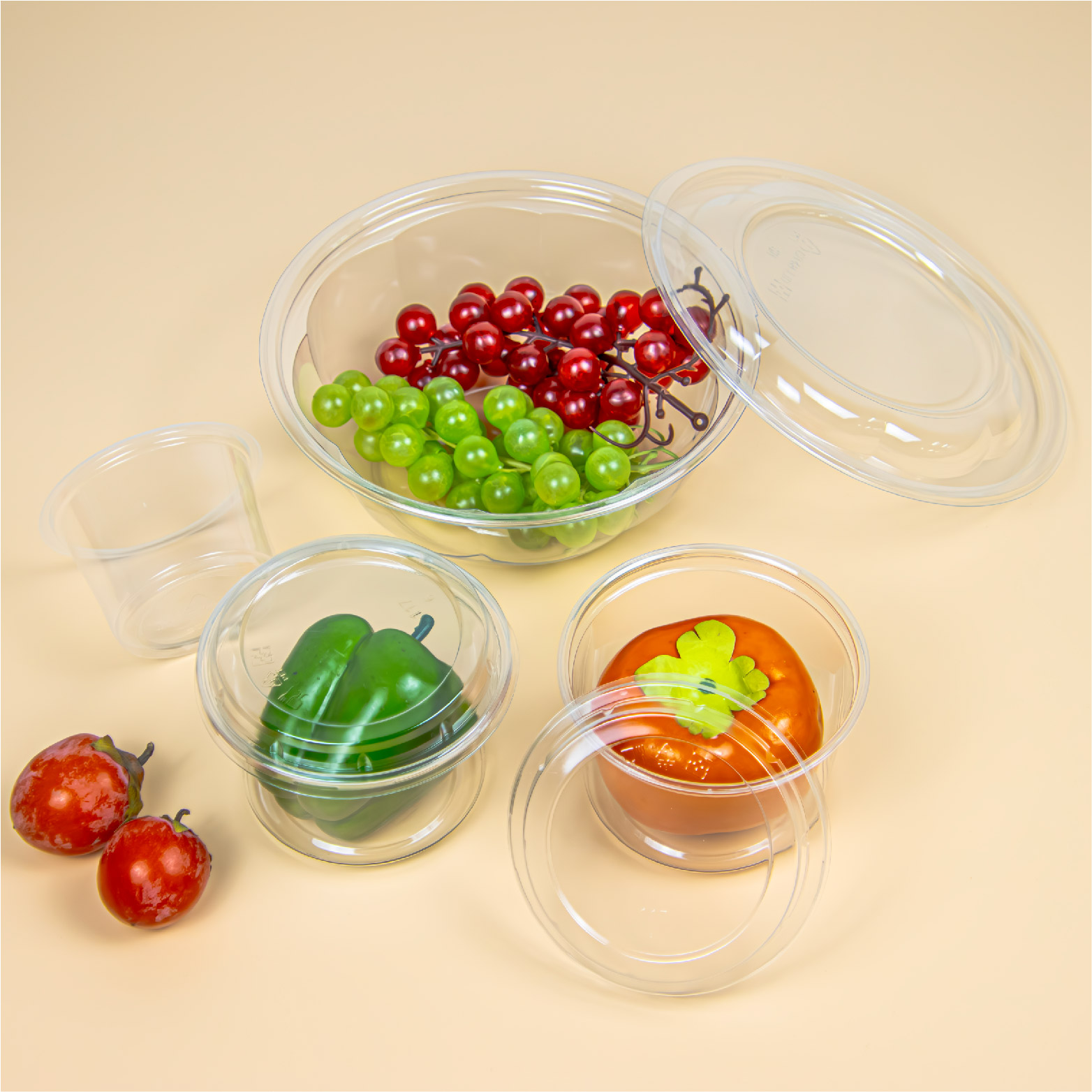 Disposable Recyclable PET/RPET Blister Salad Bowl Food Container
