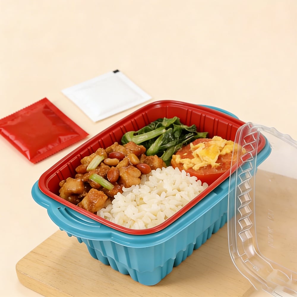 Recyclable disposable food-grade PP self-heating lunch boxes and containers