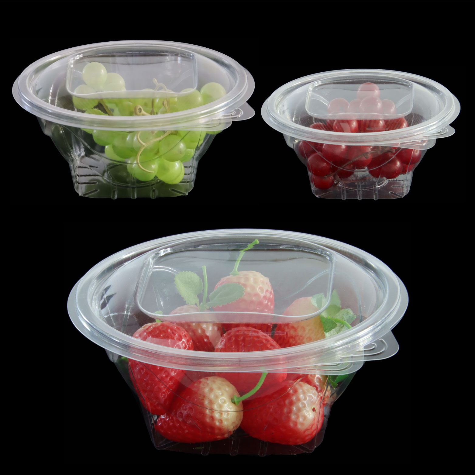 Factory wholesale disposable clamshell PET transparent salad bowl