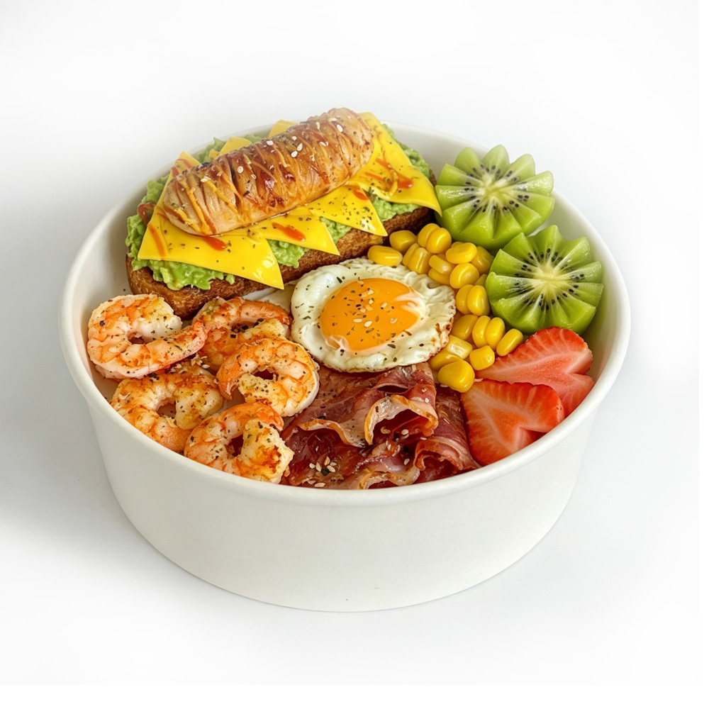 Factory customized disposable white card paper bowl food delivery container