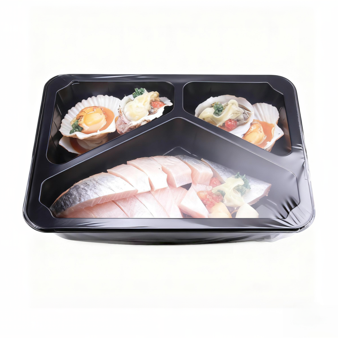 Factory Wholesale 3-compartment Supermarket-specific Sealable PP Food & Meat Tray Containers