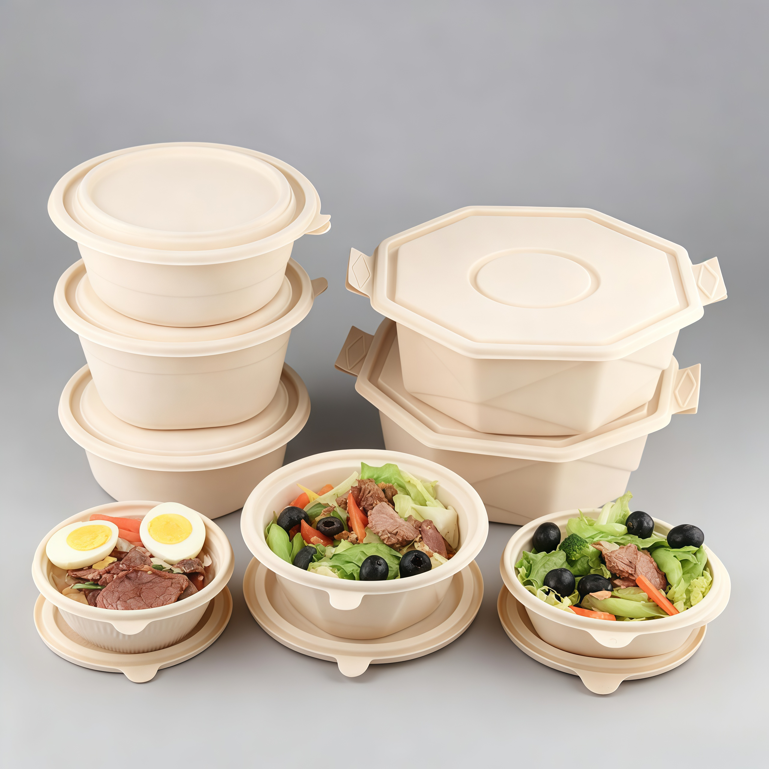 XM XIEFA Factory Custom Wholesale Disposable Biodegradable Corn Starch Food Packaging Containers