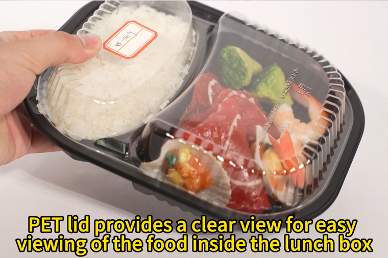PP lunch box with PET lid