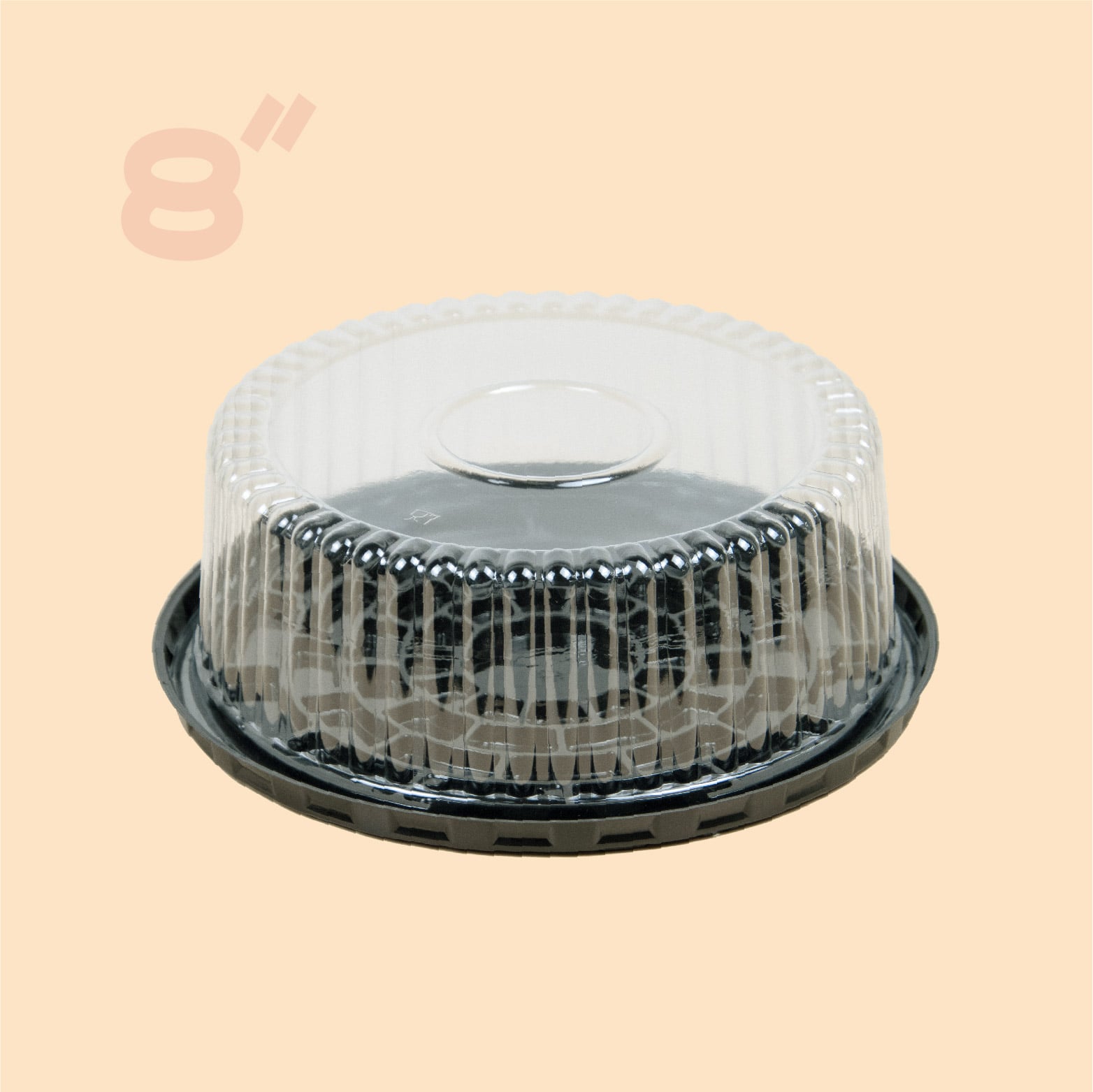 8-inch Custom Round Clear PET/RPET Plastic Cake Box