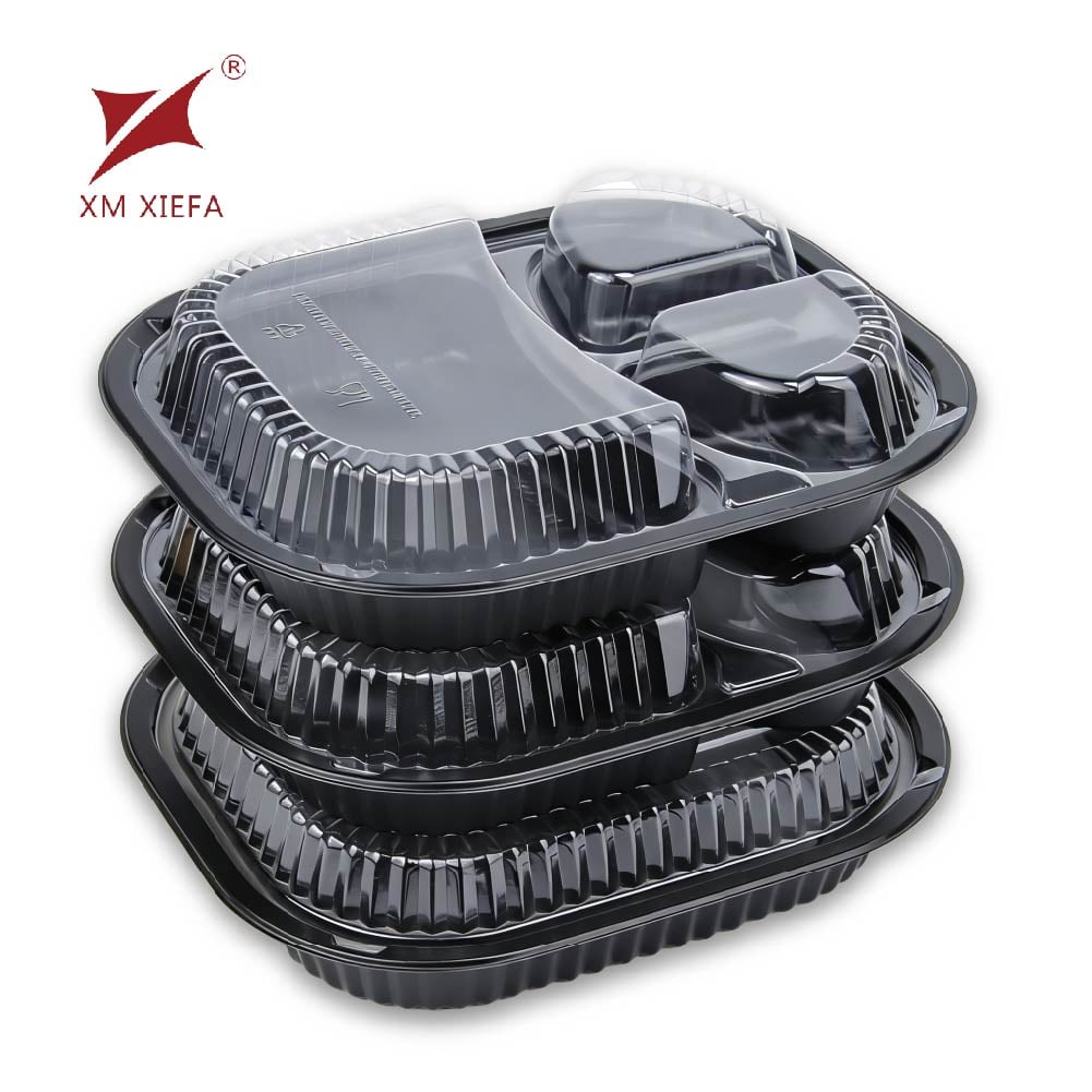 Disposable clear PET lid PP plastic lunch box microwave-safe for food storage