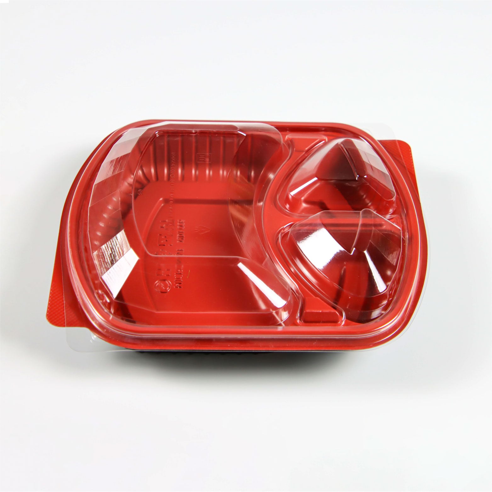 Customized wholesale three compartment takeaway food box packaging container