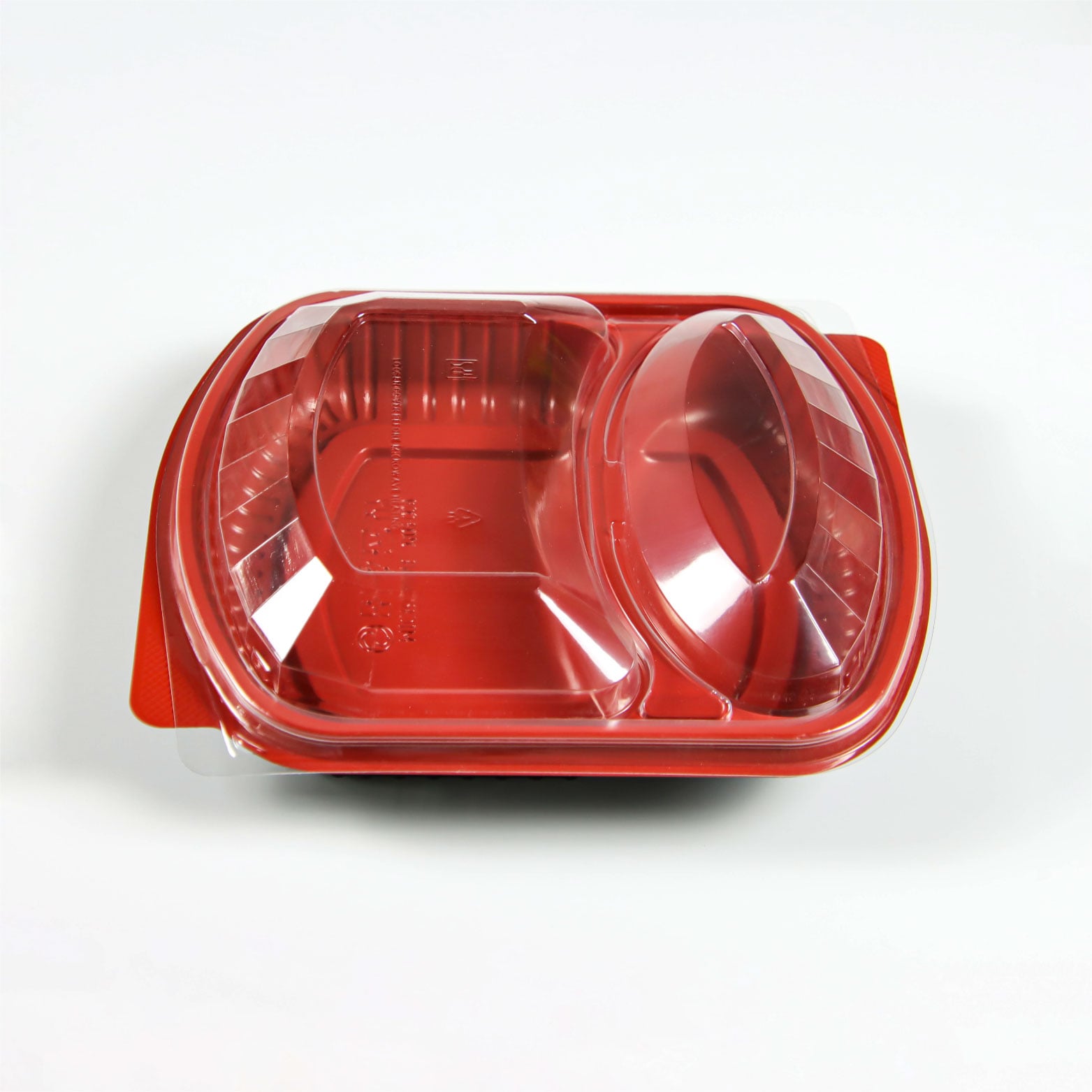 2-compartments red and black bottom benxon lunch box takeaway packaging wholesale