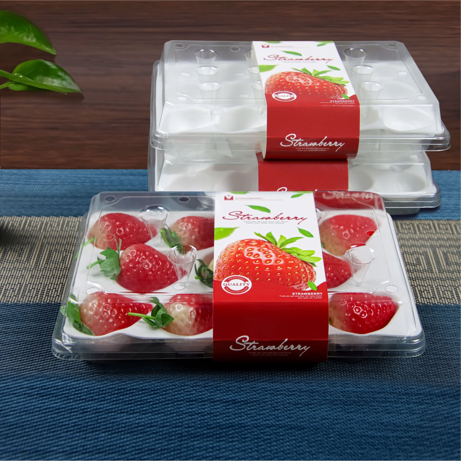 Factory wholesale disposable recyclable PET strawberry boxes