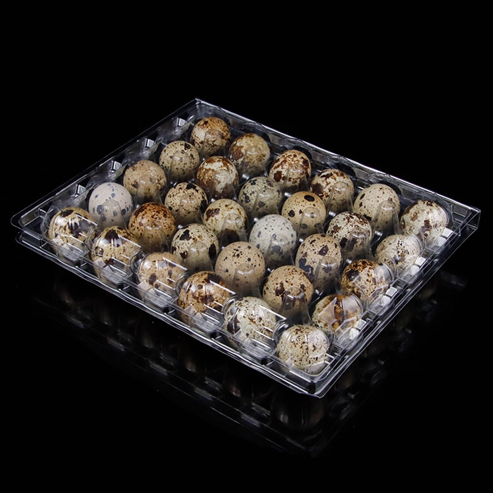 30 cell disposable clear RPET quail egg tray packaging container