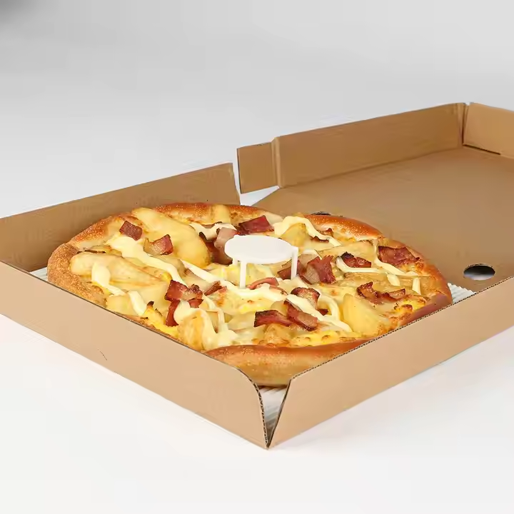 Custom Takeaway Kraft Paper Pizza Box With Triangle Stand