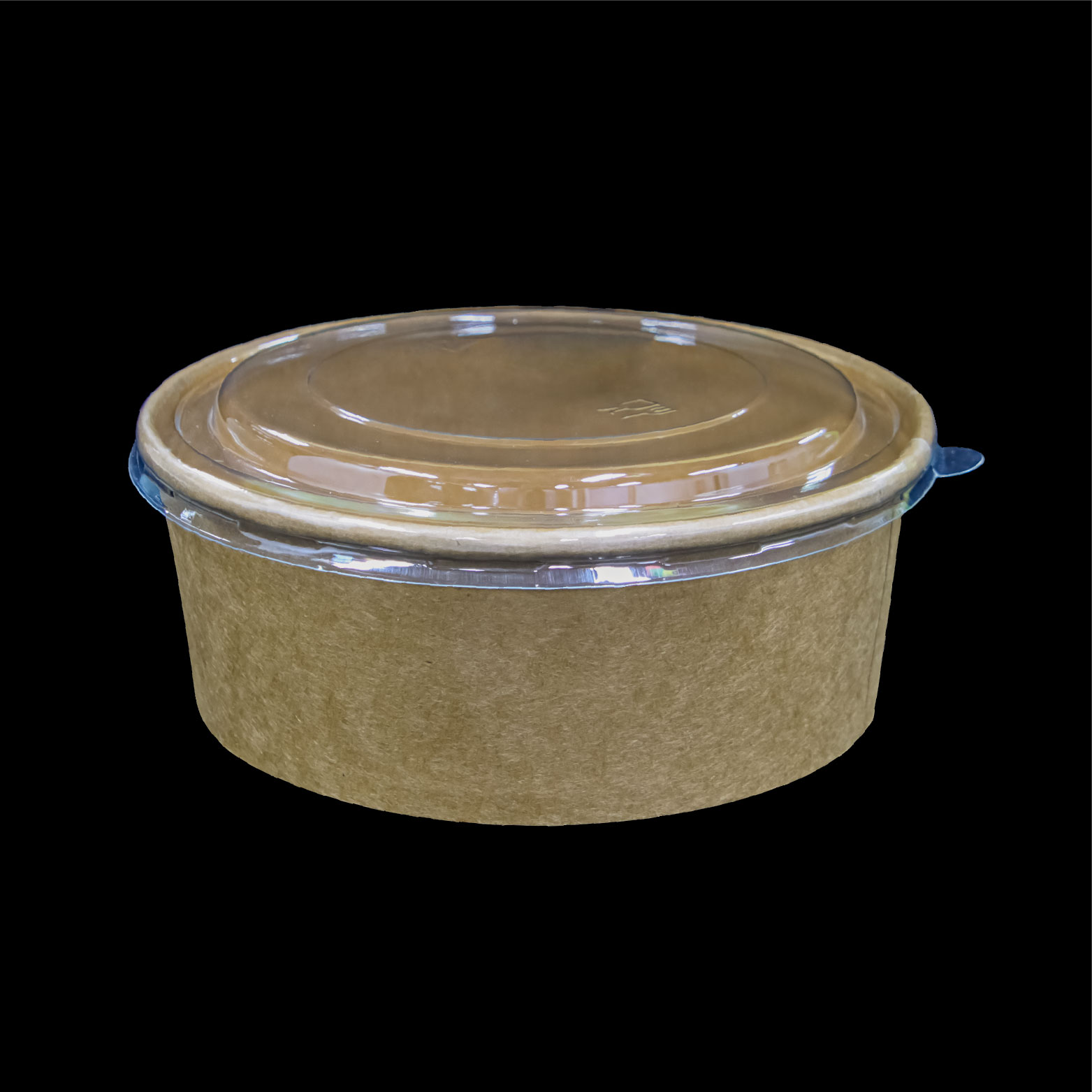 Kraft Paper Salad Bowl with PET Lid Disposable Recyclable Bowl