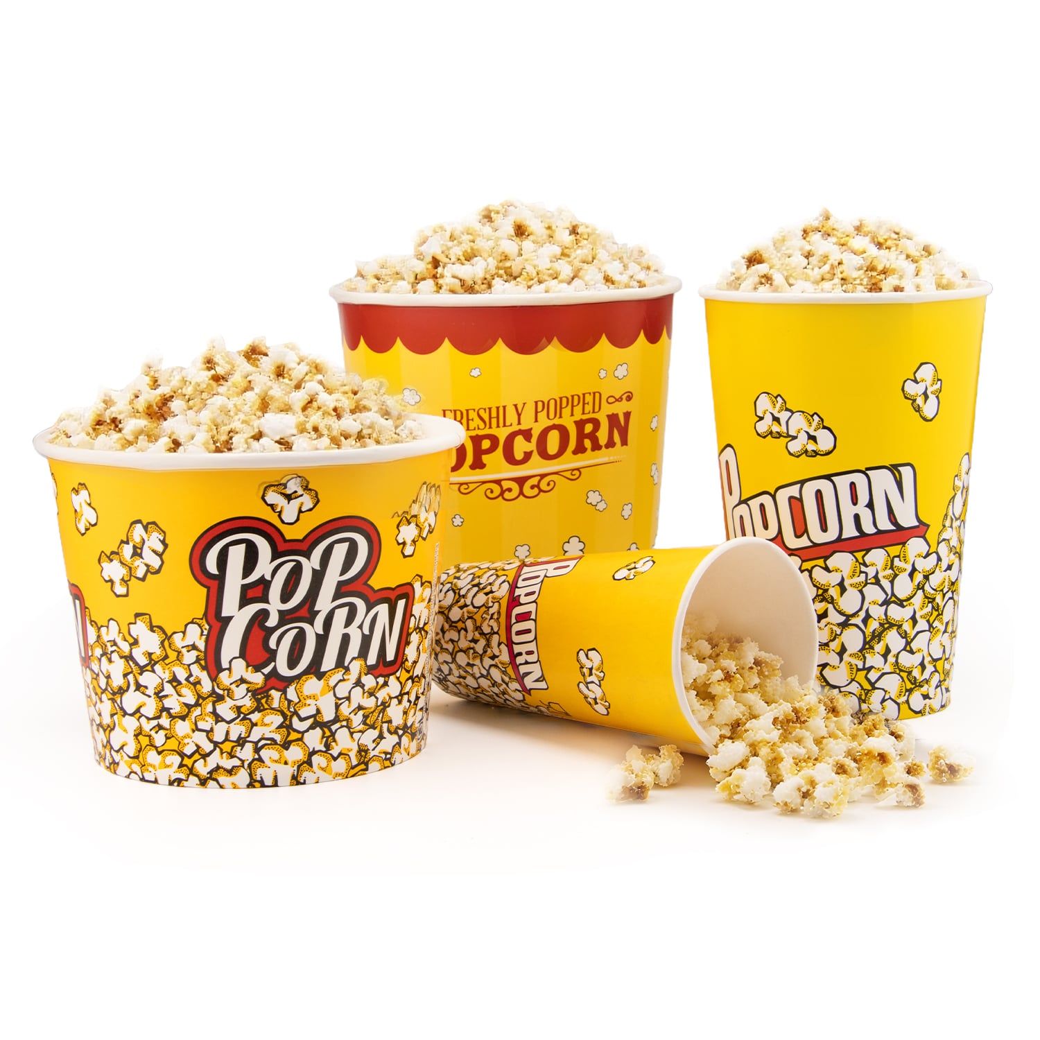 Disposable Paper Popcorn Buckets – Food Grade White Kraft Paper
