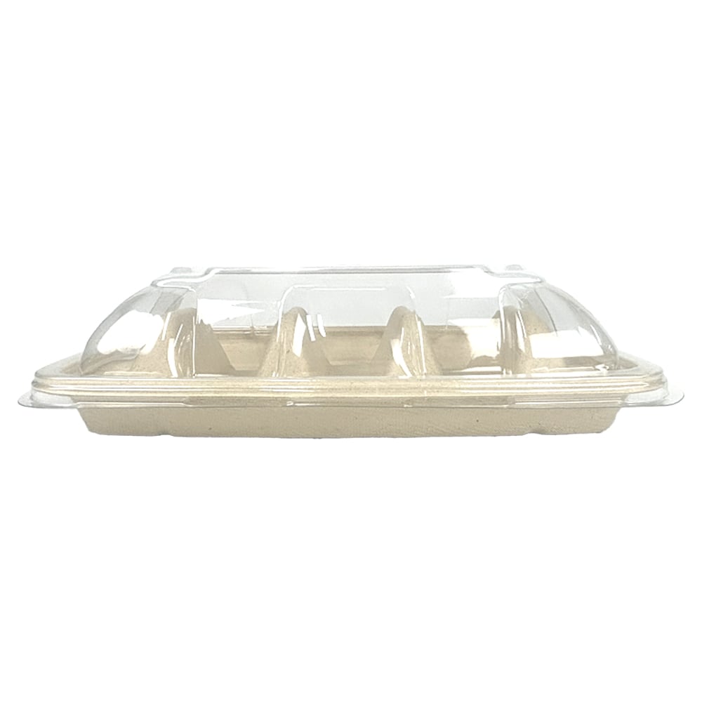 Bagasse Taco Food Takeaway Box with PET Lid