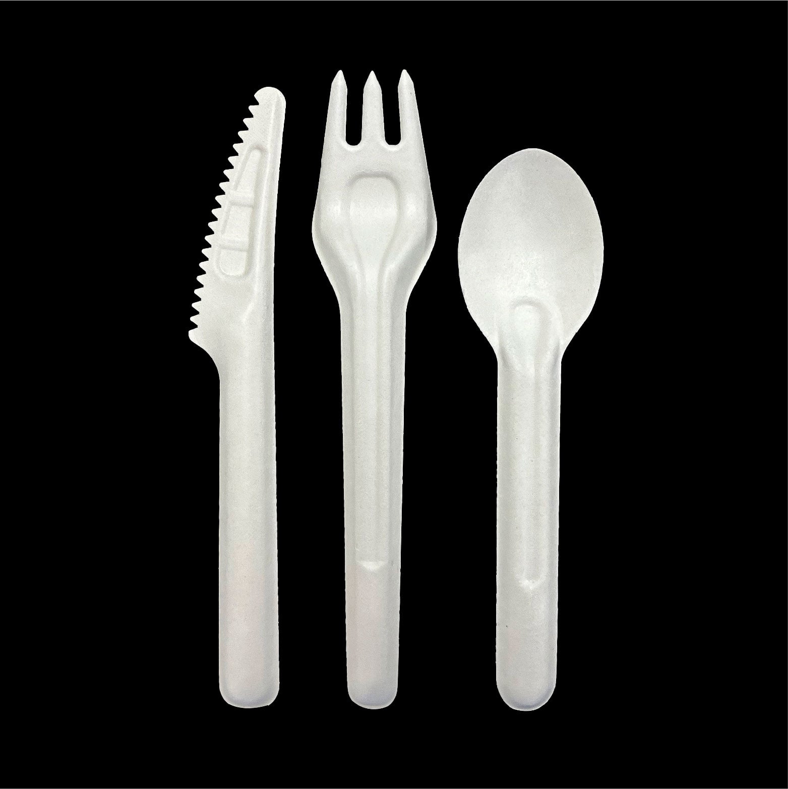6.5 inches Industrial Wholesale Disposable Biodegradable Bagasse Knife, Fork And Spoon