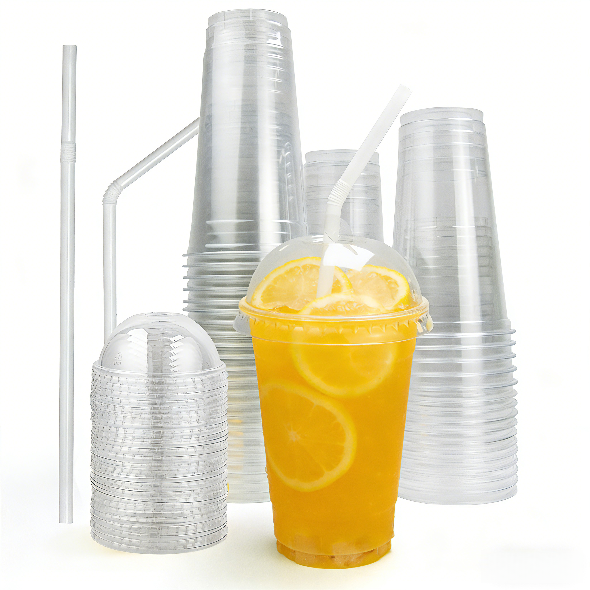 Factory wholesale 90mm diameter disposable plastic cups customizable PET PLA material suitable for milk tea and beverages