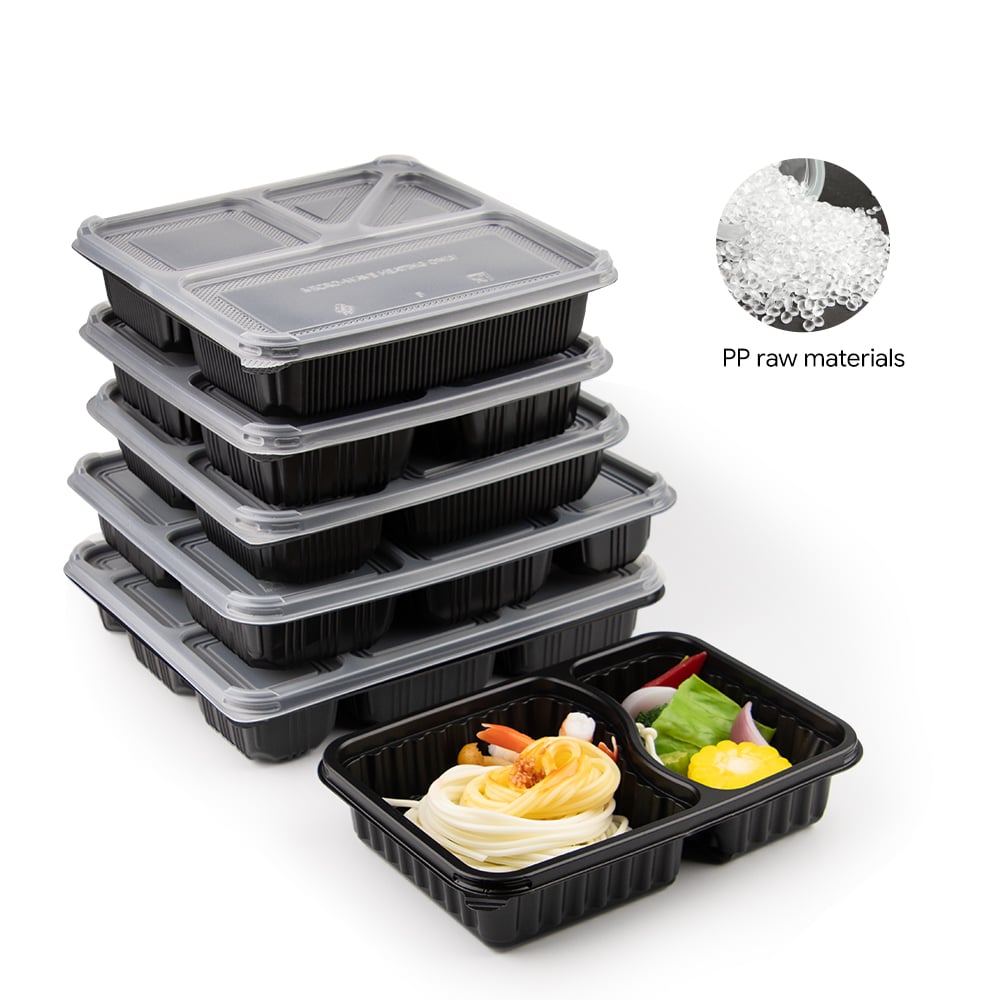 Multi-compartment disposable food-grade PP takeaway lunch box packaging container
