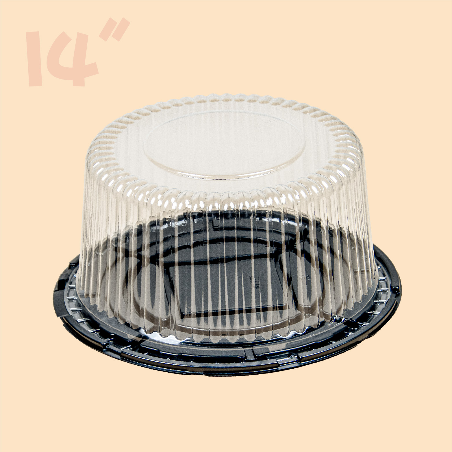 14-inch Custom Round Clear PET/RPET Plastic Cake Box​