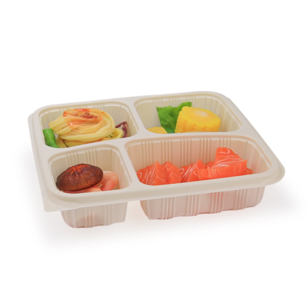 4-Compartment Biodegradable Disposable Cornstarch Lunch Box