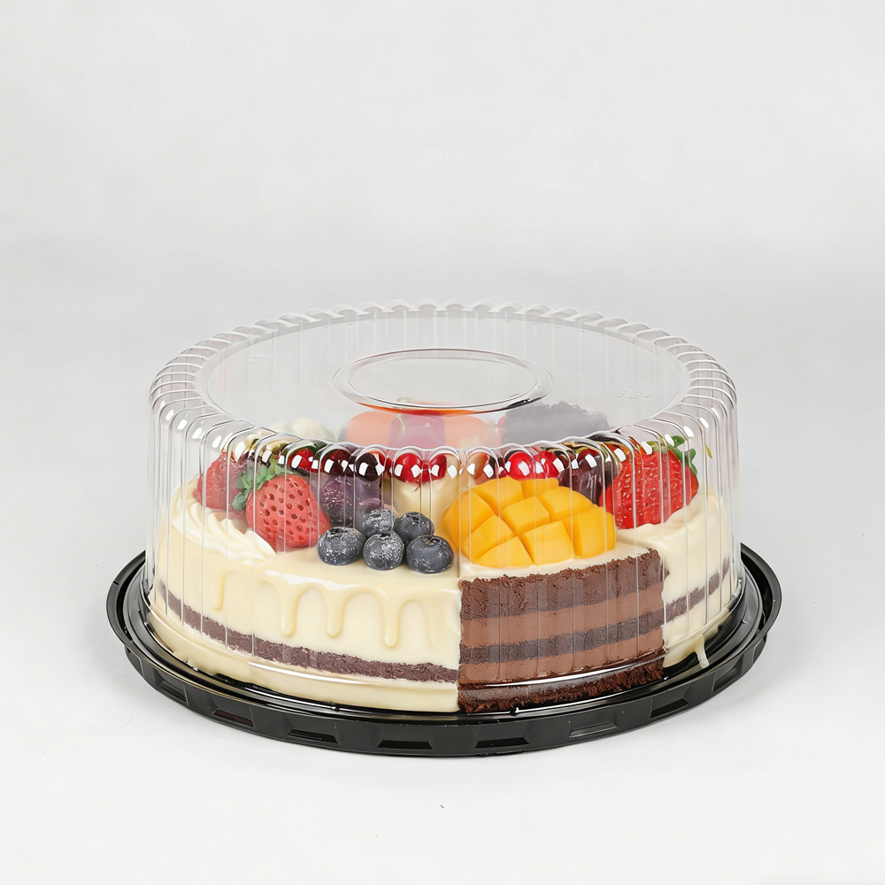 Factory Custom Wholesale Clear PET Round Cake Box Packaging Container
