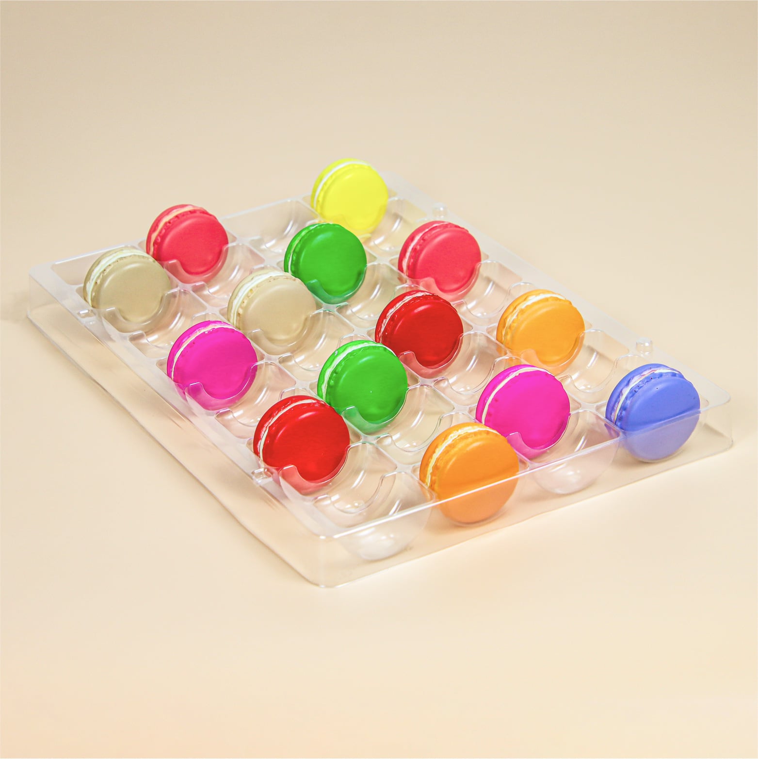 40 Cell Clear Plastic RPET Macaron Packaging Box