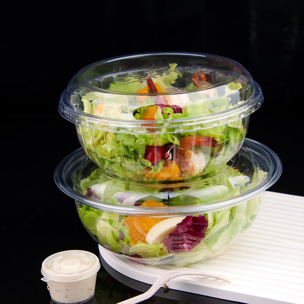Factory wholesale disposable food grade PET clear salad bowl