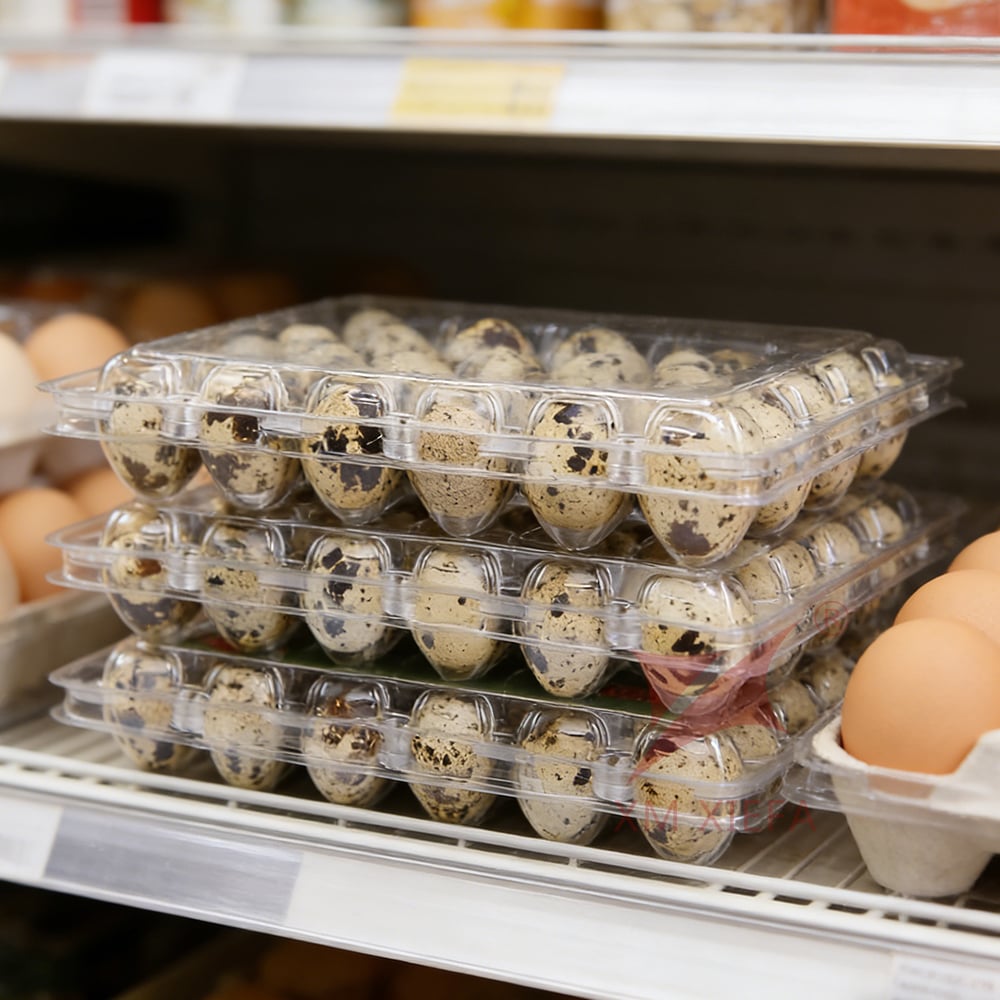 Suitable for supermarket sales of disposable PET quail egg trays with clear clam shells