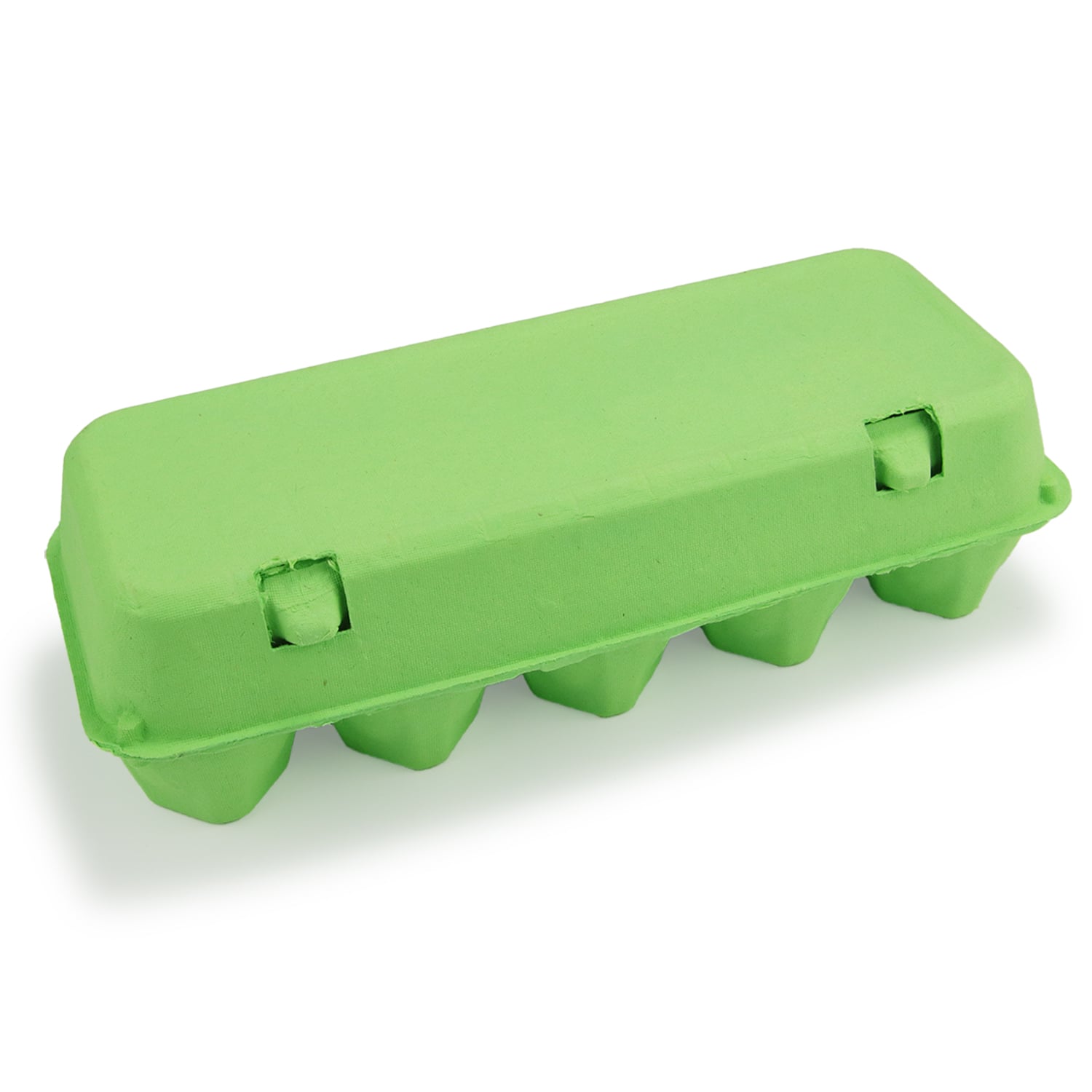 Green 10 cell clam shell paper pulp egg box packaging container