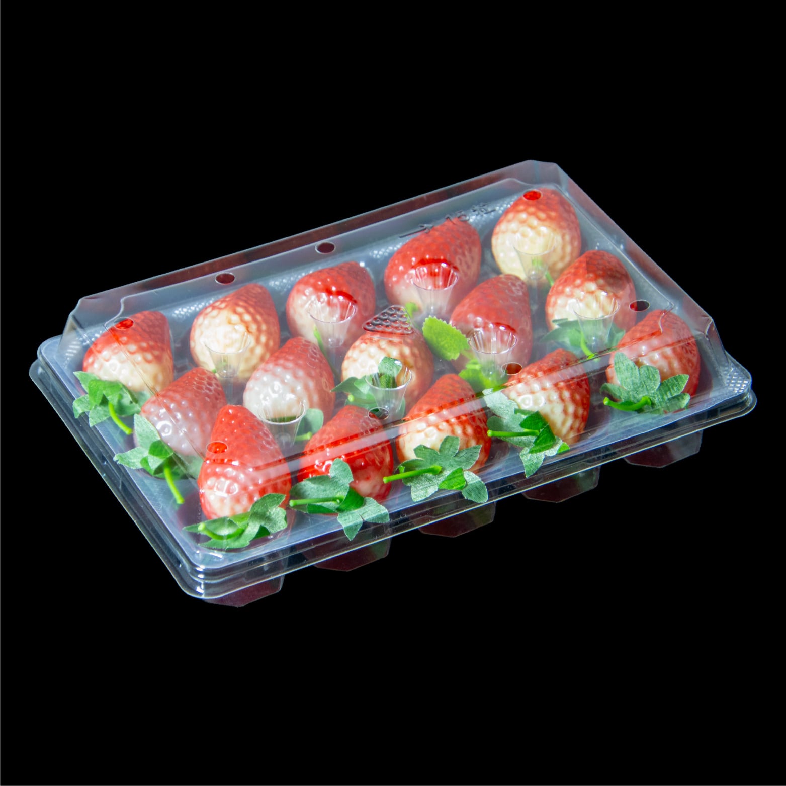 15 Cell Factory Wholesale Disposable Recyclable PET Strawberry Boxes