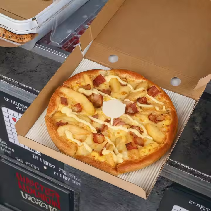 Customized disposable kraft paper pizza box for takeaway food packaging