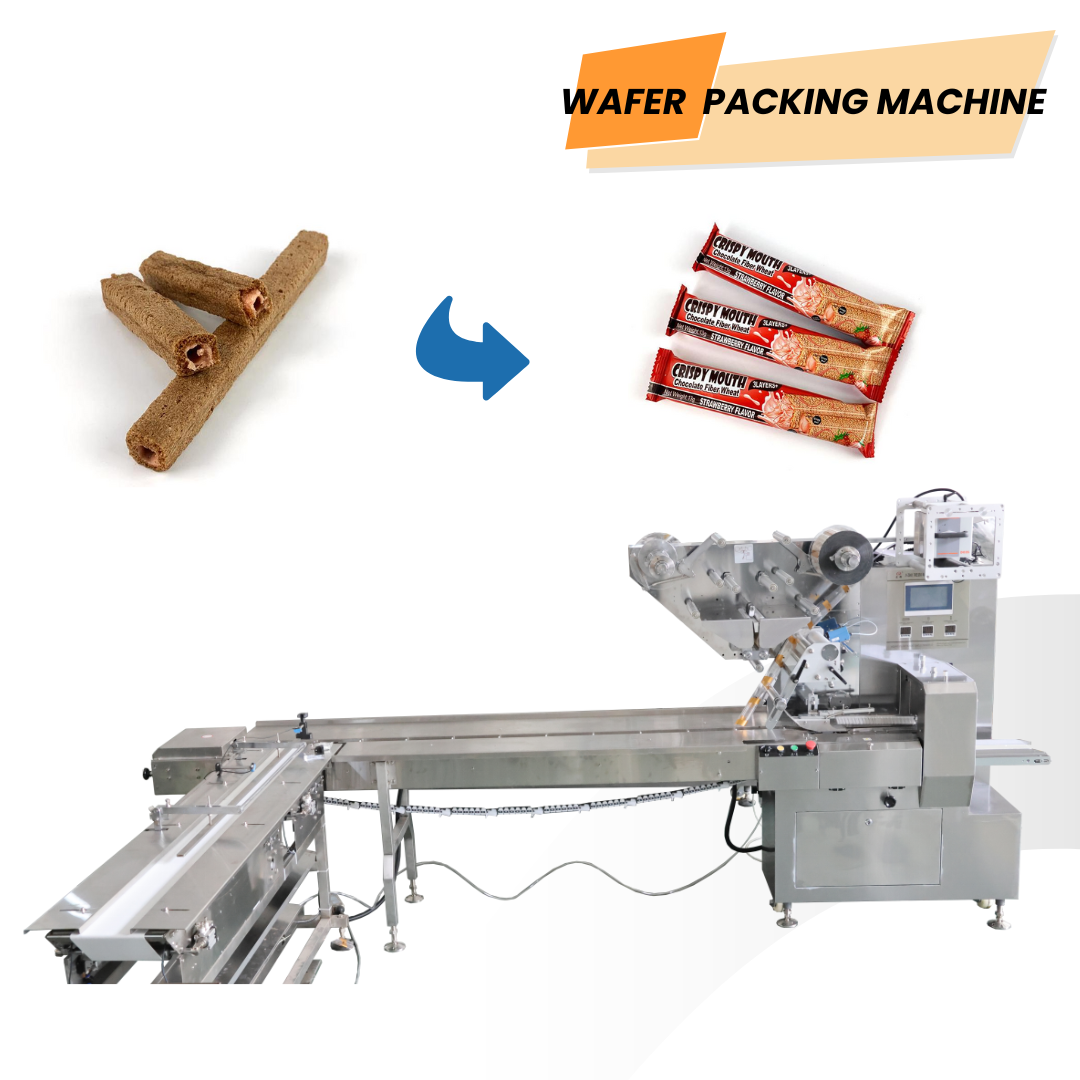 Machine automatique d'emballage de tablettes de chocolat, machine d'emballage en coussin pour gaufrettes et biscuits avec flux continu