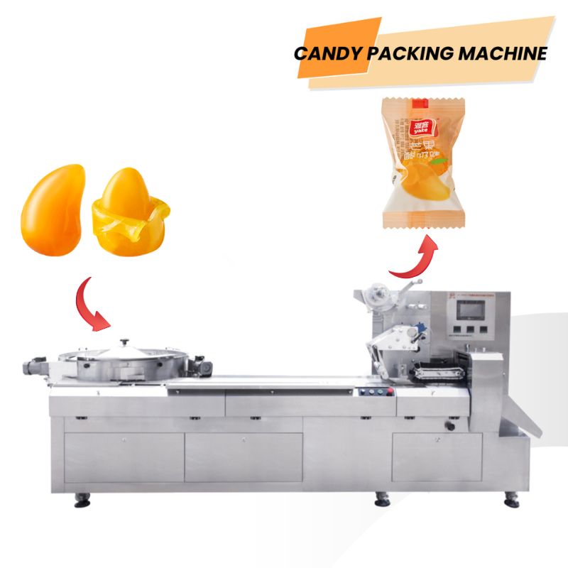 Jelly Packing Machine with Pillow Type Sealing Soft Mango Candy Flow Wrapping Machine