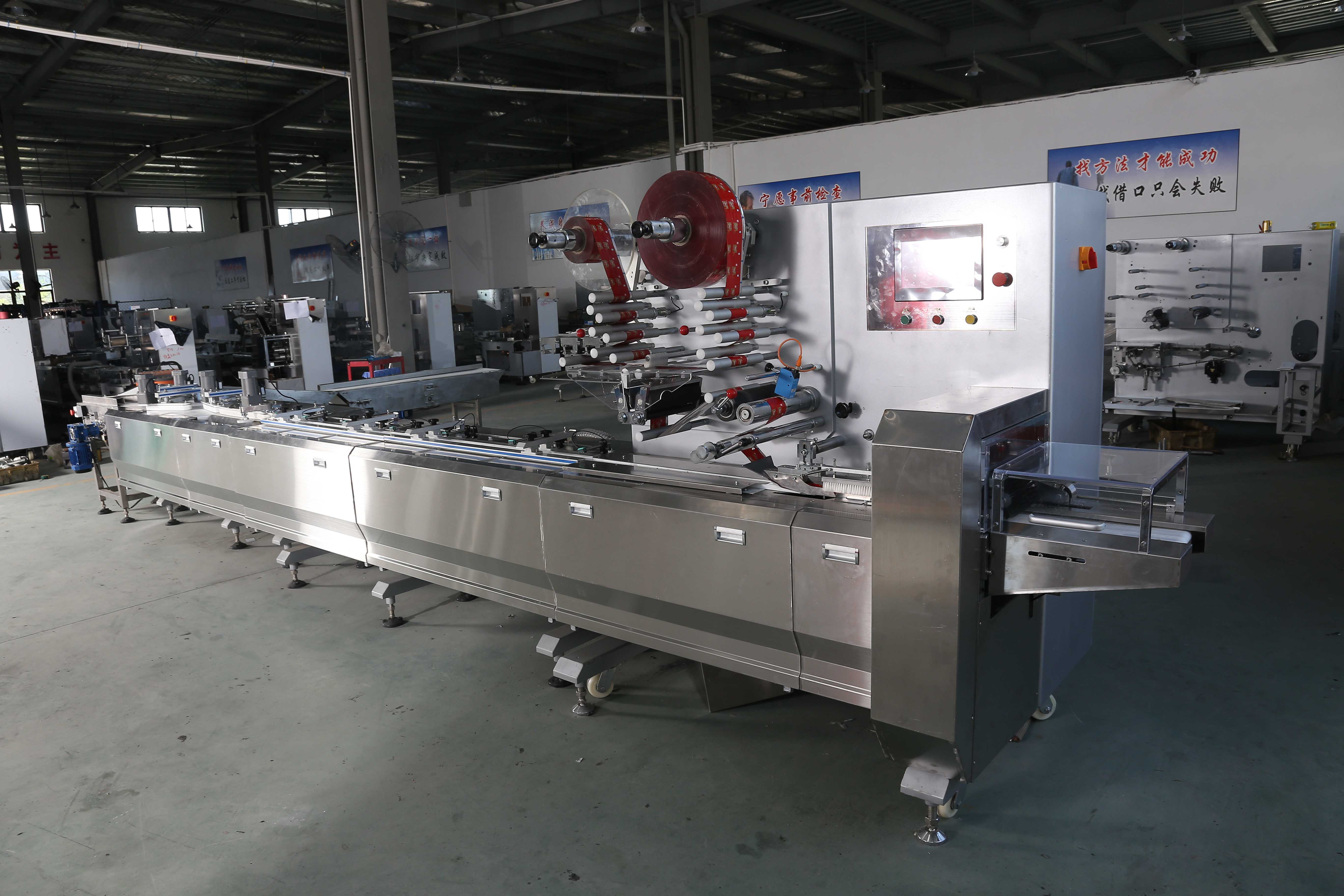 protein bar packaging machine one drag two sinking pillow packing line-6
