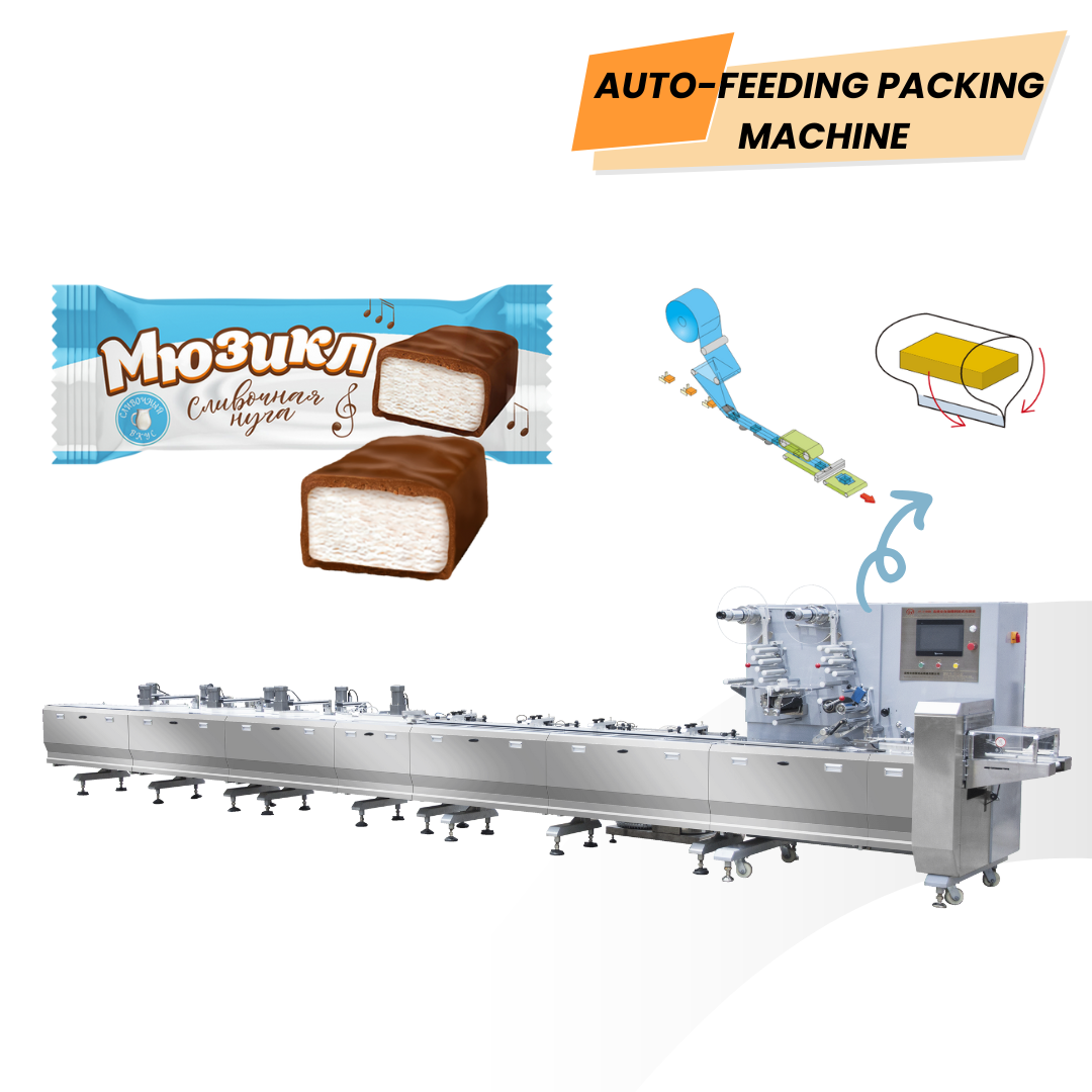 Machine automatique de conditionnement en coussin à haute vitesse pour barres de noix de coco