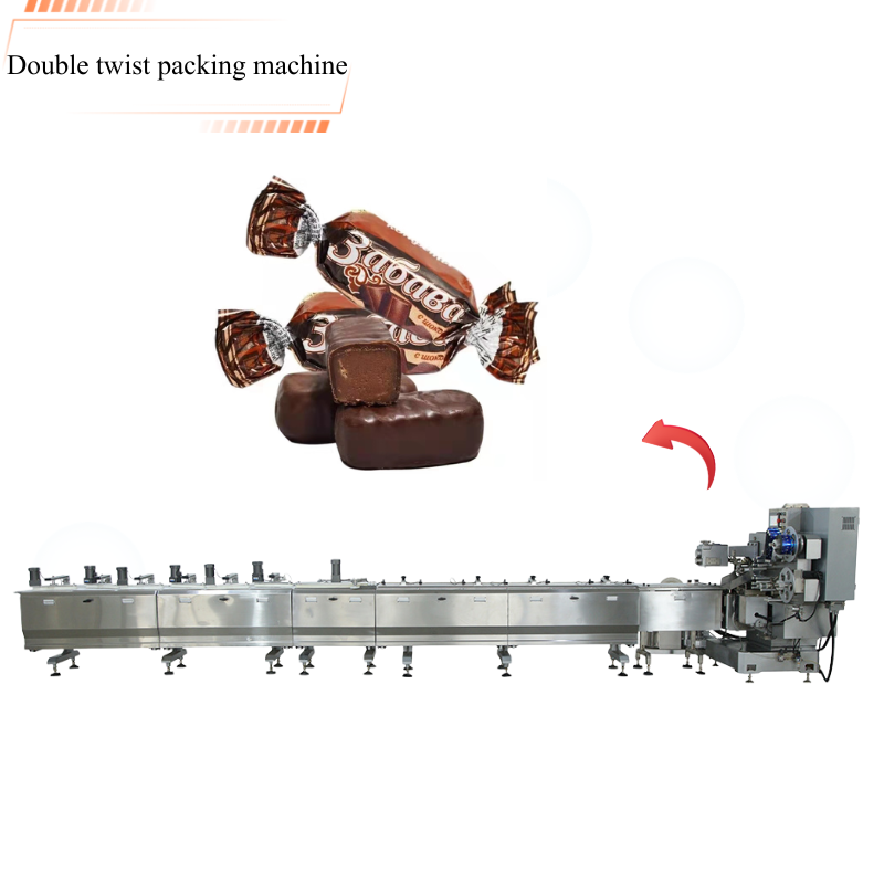 Machine entièrement automatique d'emballage à double torsion pour chocolat et nougat / Machine d'emballage torsadé pour caramel