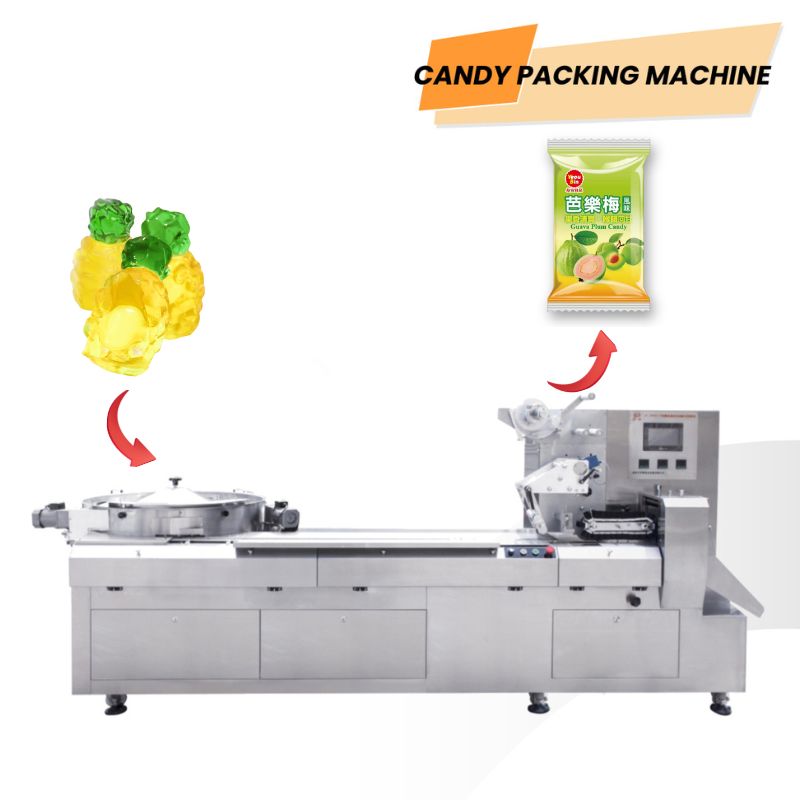 Macchina automatica per il confezionamento di caramelle gommose / Macchina per il confezionamento alimentare in flow-wrap