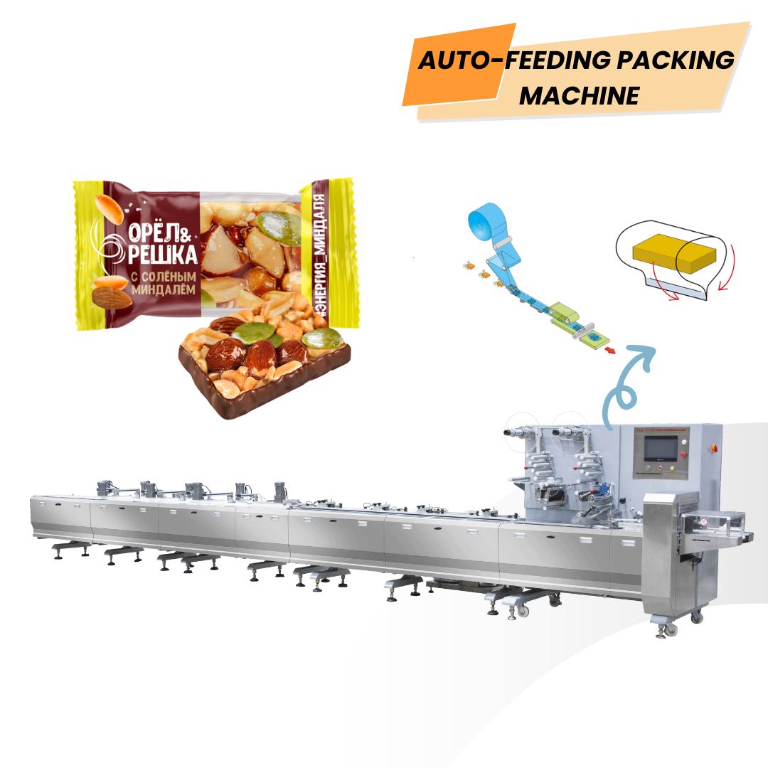 Automatic Feeding And Wrapping Waffle Biscuit Chocolate  Packing Machine