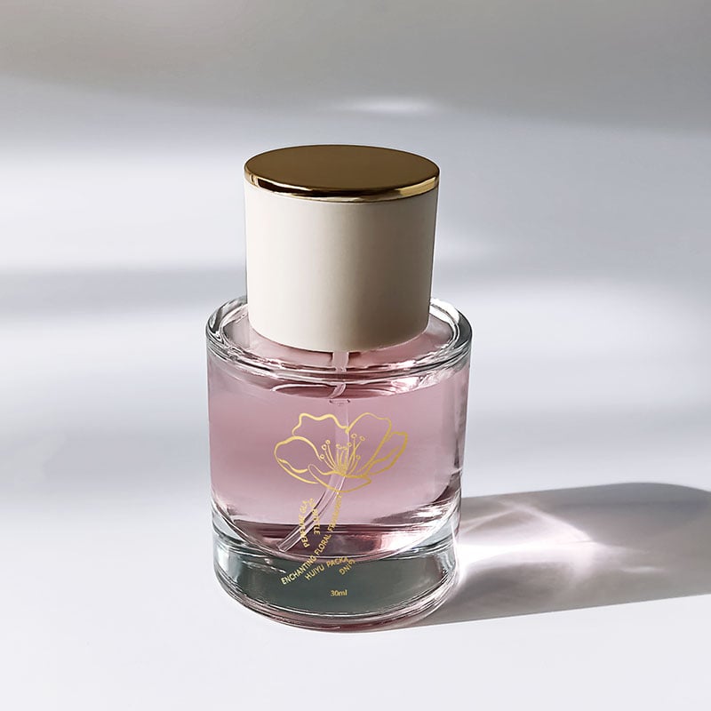 Silk print eco-friendly clear 30ml thick bottom glass perfume spray bottles