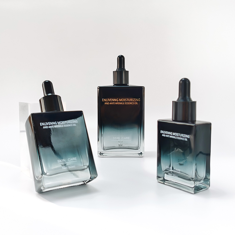 Gradient Square 30ml 50ml 100ml Glass Dropper Bottle for Hair Oil and Serum HY-1902