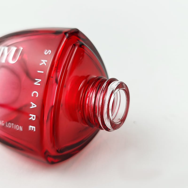 Attractive Red Gradient Face and Eye Cream Glass Jar Set HY-2450