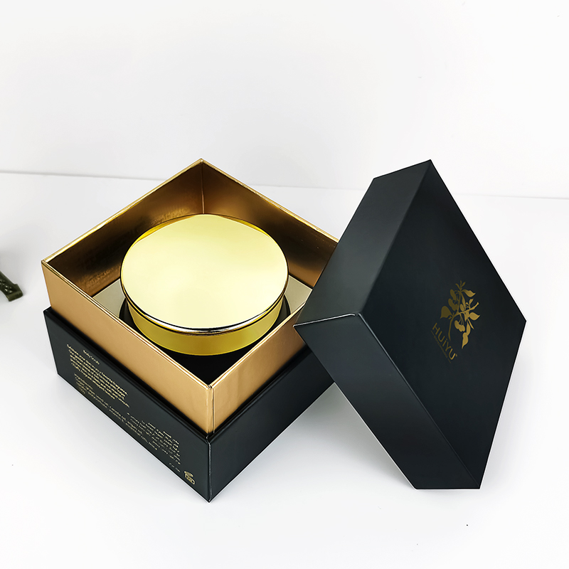 Luxury Gold Black Wide Mouth Skincare Cream Jar with Box HY-1865