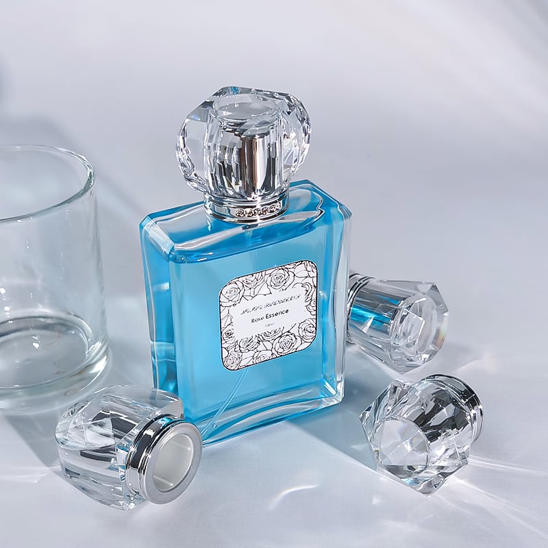 Custom 100ml Transparent Square Glass Perfume Bottle HY-S003