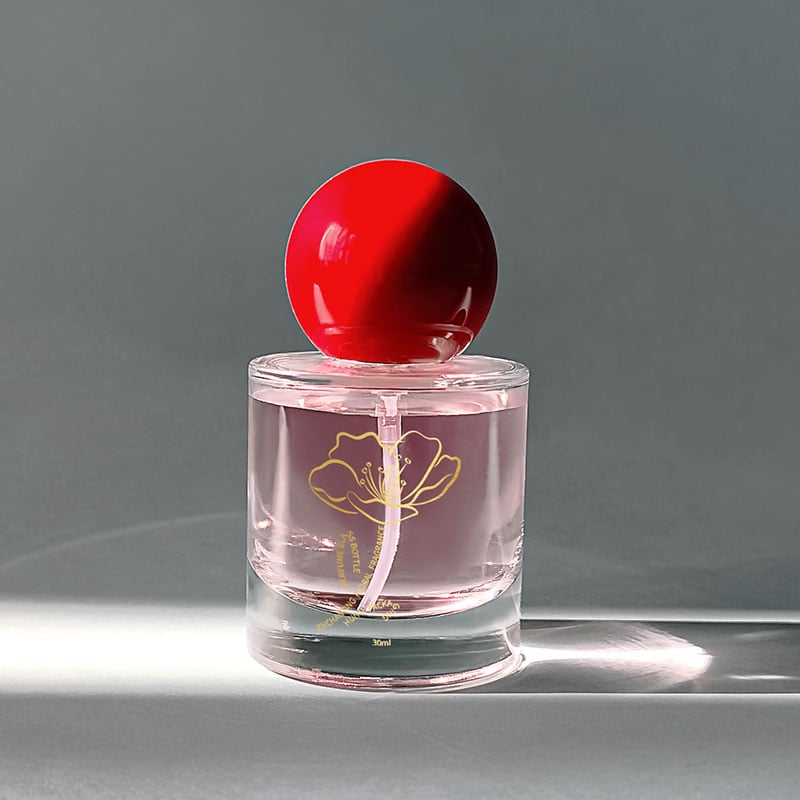 Silk print eco-friendly clear 30ml thick bottom glass perfume spray bottles