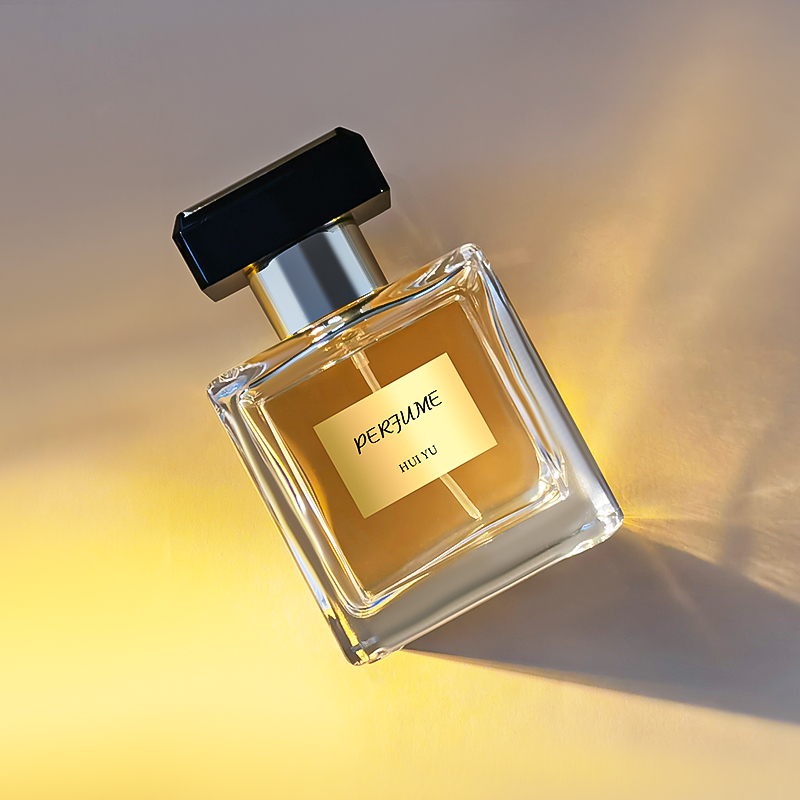  Eco-friendly Luxury Square Transparent Empty 100ml Glass Perfume Bottle With Black Golden Cap