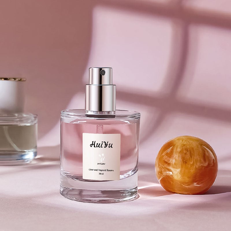 Silk print eco-friendly clear 30ml thick bottom glass perfume spray bottles