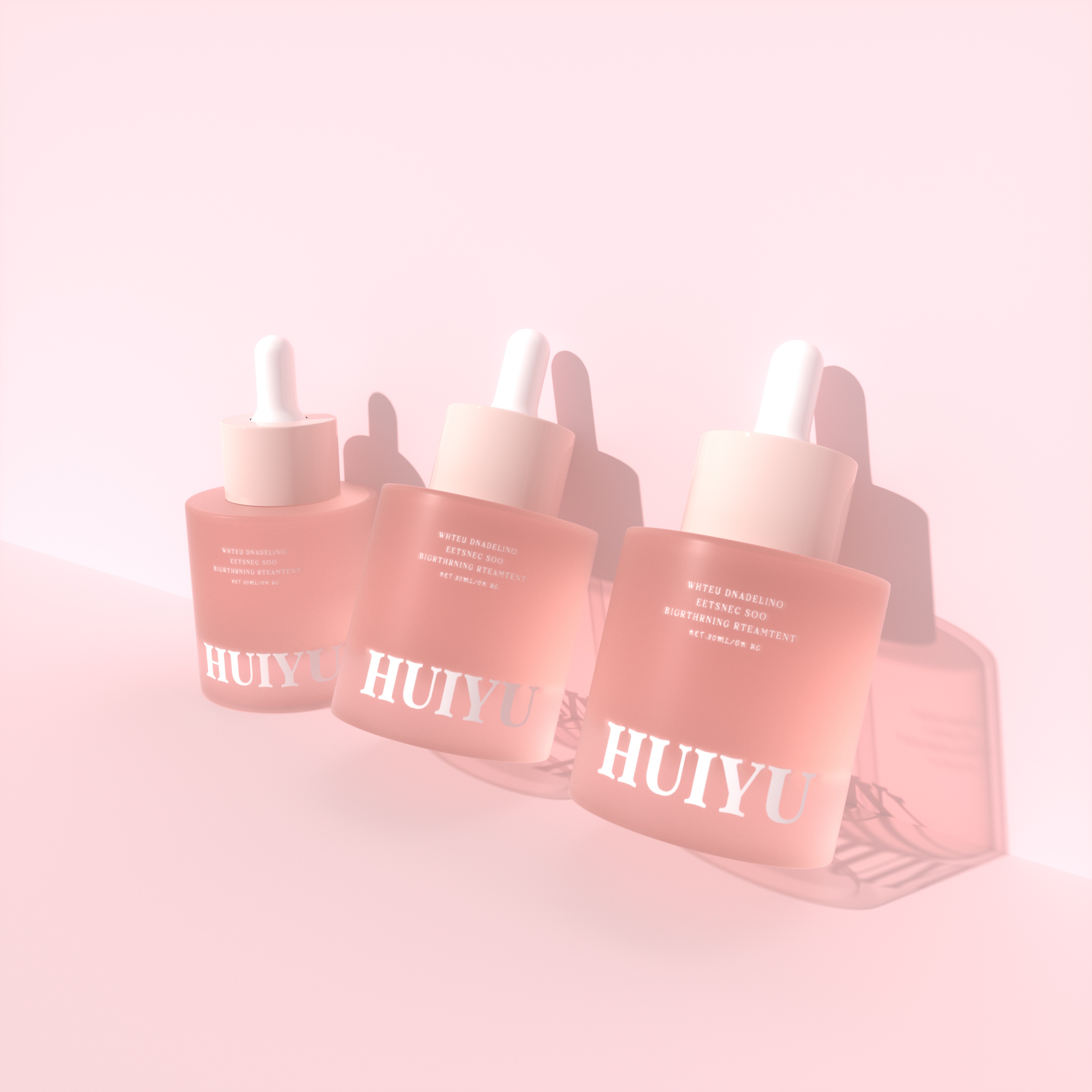 30ml Pink Premium Glass Skin Care Dropper Bottles