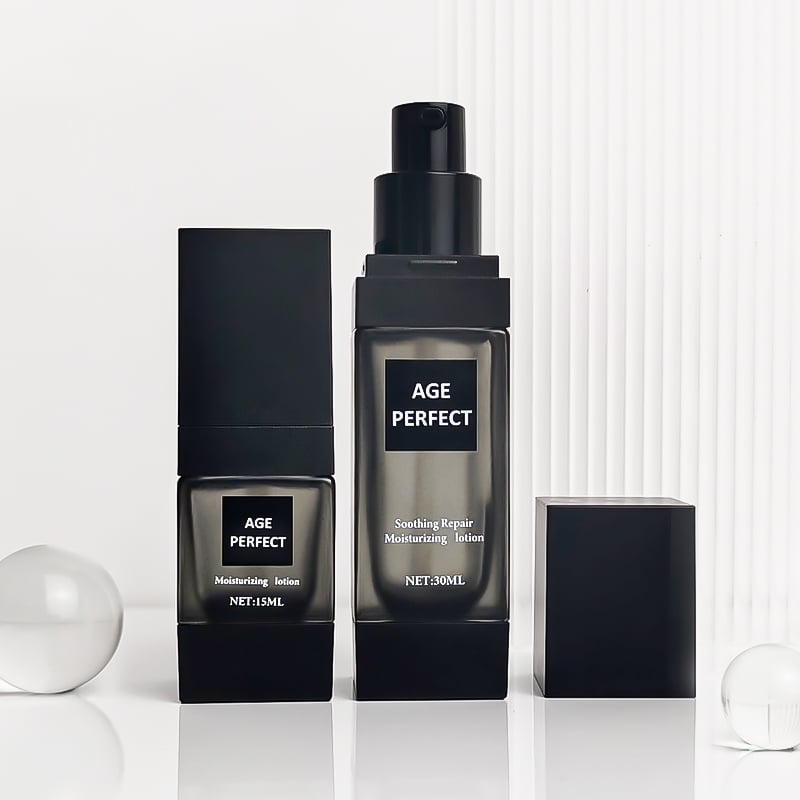 Botol Pomad Kosmetik Kosong Model Persegi dengan Kaca Matte Label Pribadi Disesuaikan, 15ml 30ml untuk Muka